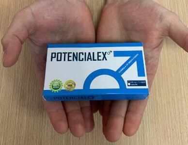 Potencialex packaging picture, experience using capsules